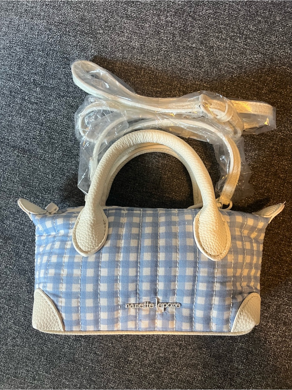 nanette lepore Blue Gingham Mini Bag